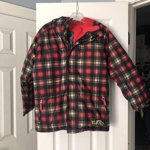 BURTON DRYRIDE CHITTAGONG BLACK & RED PLAID JACKET BOYS XL 14/16 Snowboarding